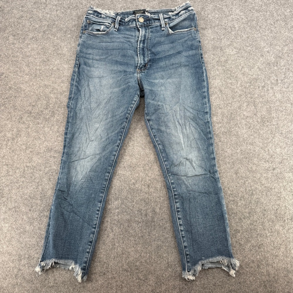 Y2K Abercrombie & Fitch Jeans Womens 27/4S Simone High Rise Ankle Blue Frayed